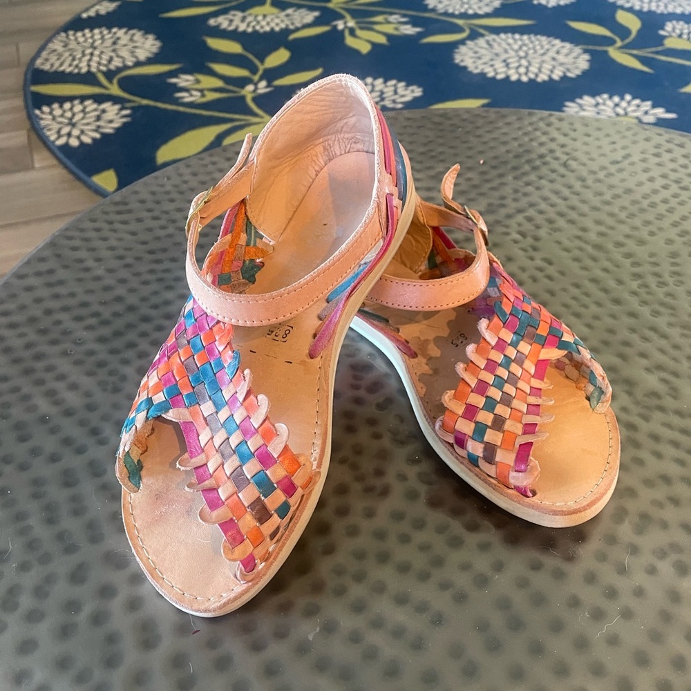 Multi-colored huarache sandals